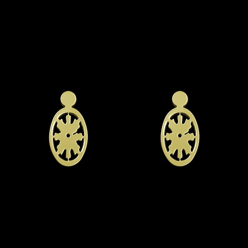 گوشواره طلا مدل بیضی کد GA10642