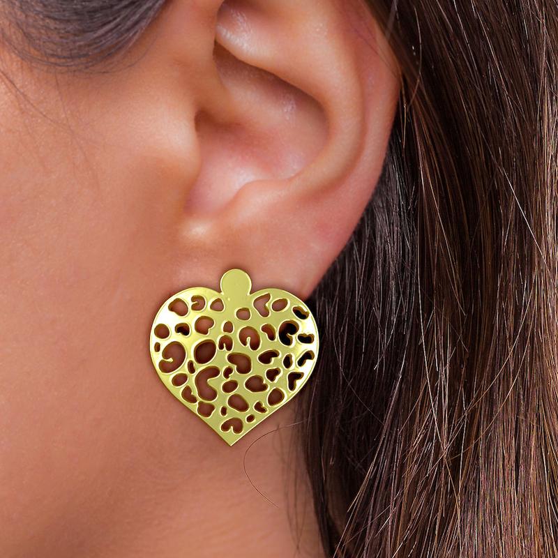 گوشواره طلا مدل قلب کد GA10952