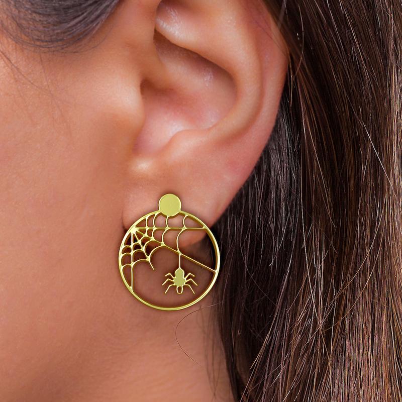 گوشواره طلا مدل تار عنکبوت کد GA11463