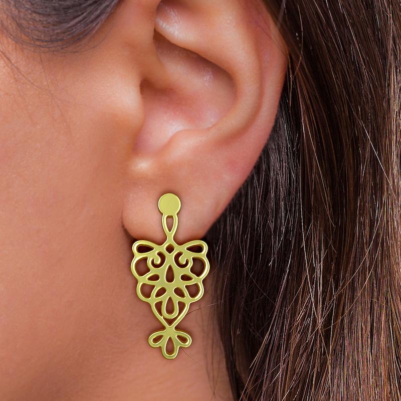 گوشواره طلا مدل هندسی کد GA12163