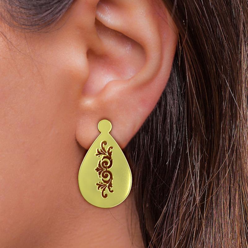 گوشواره طلا مدل هندسی کد GA13475