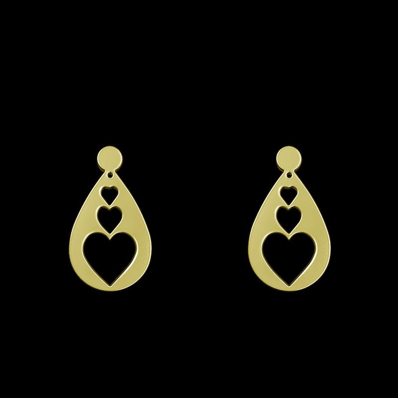 گوشواره طلا مدل قلب کد GA13828