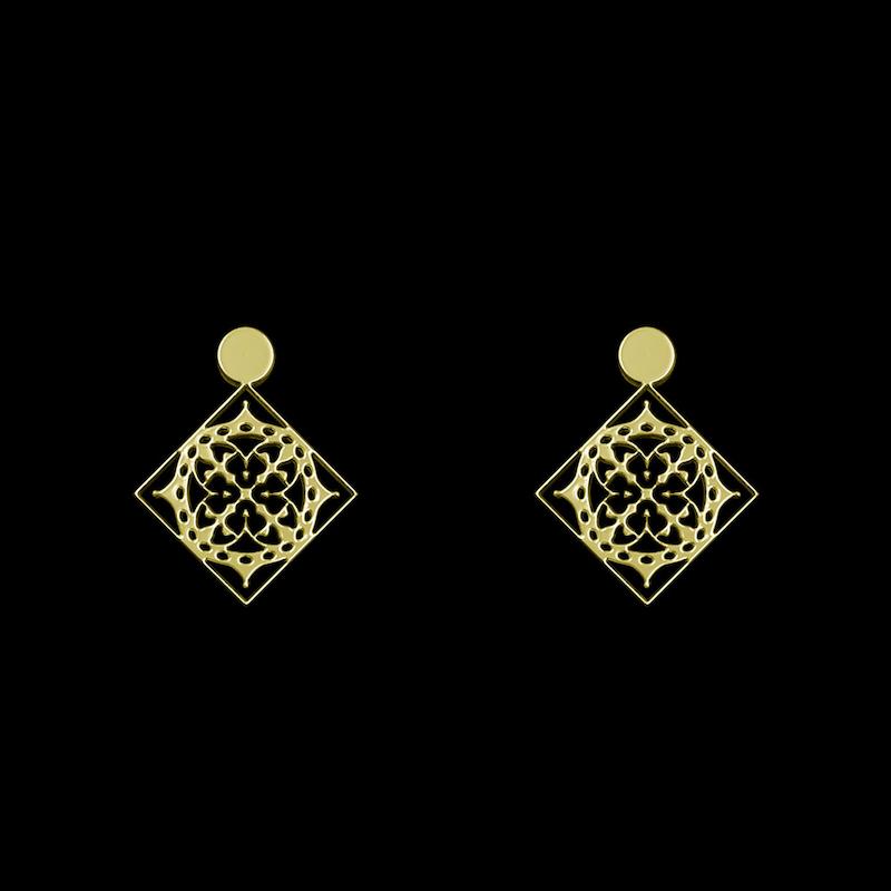 گوشواره طلا مدل هندسی کد GA14171