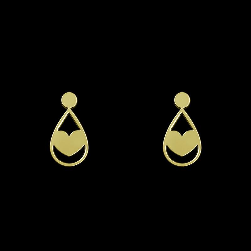 گوشواره طلا مدل قلب کد GA14303