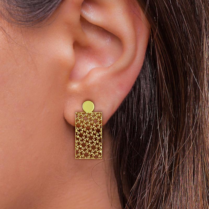 گوشواره طلا مدل هندسی کد GA14363