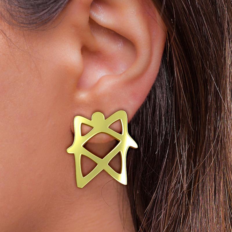 گوشواره طلا مدل هندسی کد GA16177
