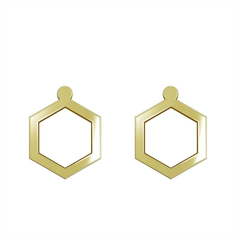 گوشواره طلا مدل شش ضلعی کد GA16298