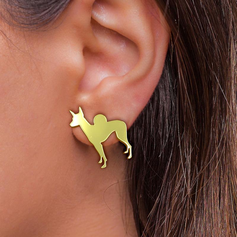 گوشواره طلا مدل سگ کد GA16454