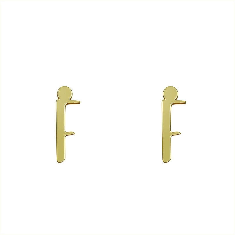 گوشواره طلا مدل حرف F کد GA16814