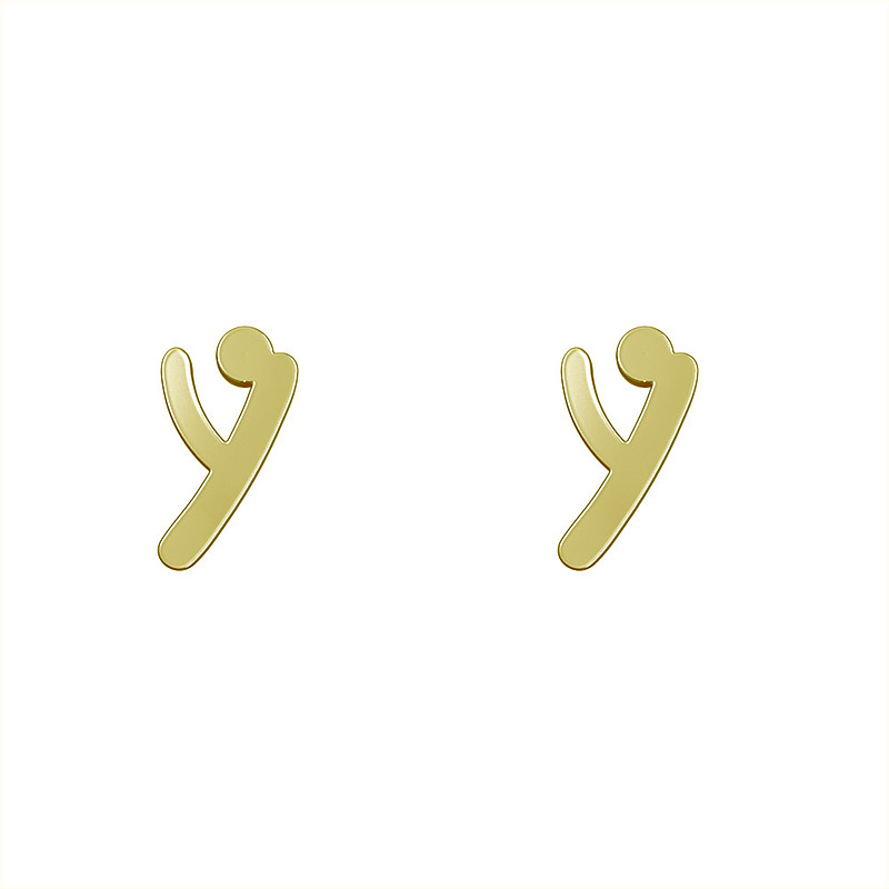 گوشواره طلا مدل حرف Y کد GA17015