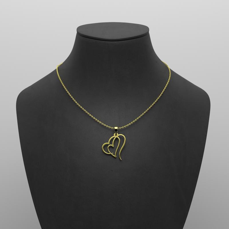 گردنبند طلا مدل قلب کد E1283