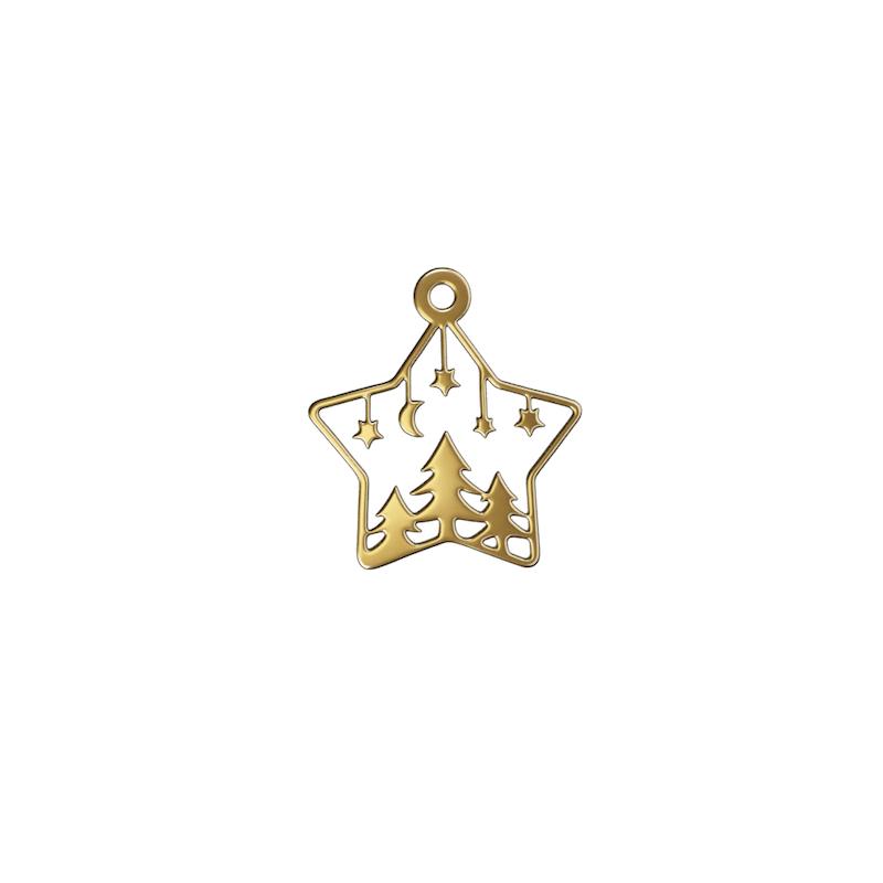 پلاک طلا 18 عیار مدل خورشید و ستاره کد kc18389