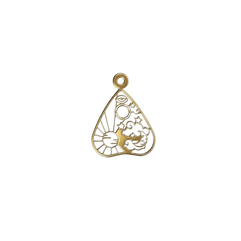 پلاک طلا 18 عیار مدل خورشید و ماه کد kc18593