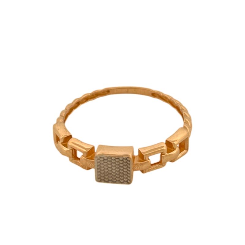 انگشتر طلا 18 عیار زنانه زربن مدل مکعب طرحدار کد ZBR000991