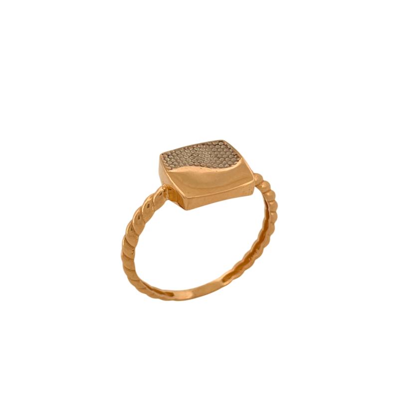 انگشتر طلا 18 عیار زنانه زربن مدل مربع تراش‌دار کد ZBR000993