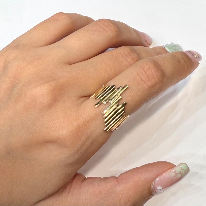 انگشتر طلا 18 عیار زنانه گالری زرنوش مدل انگشتر فرکانس کد ZGR001815