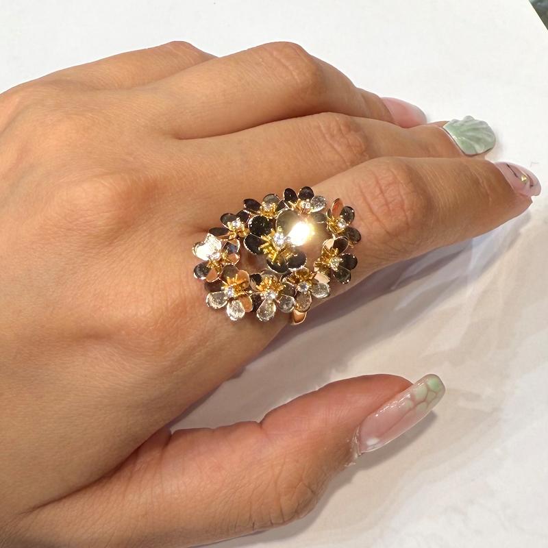 انگشتر طلا 18 عیار زنانه گالری زرنوش مدل انگشتر فلاور کد ZGR001816