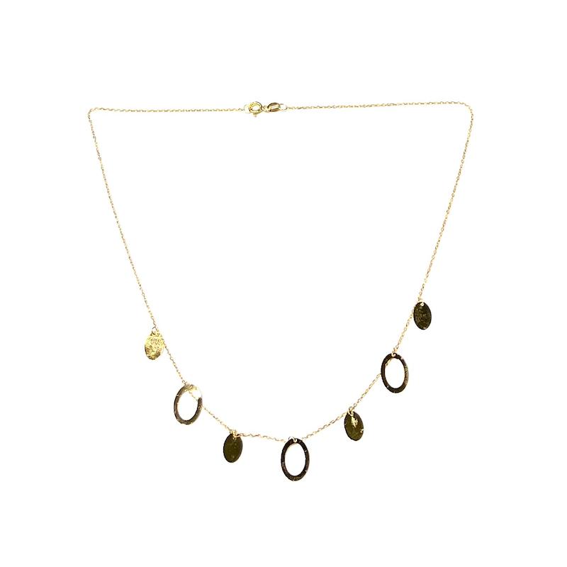 گردنبند طلا 18 عیار زنانه گالری زرنوش مدل گردنبند آویزهای بیضی کد ZGN002503