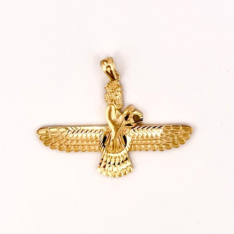 آویز طلا 18 عیار زنانه گالری زرنوش مدل مدال فروهر  کد ZGA002712