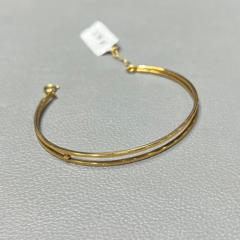 دستبند طلا 18 عیار زنانه گالری زرنوش مدل دستبند دو لاين  کد ZGD003087