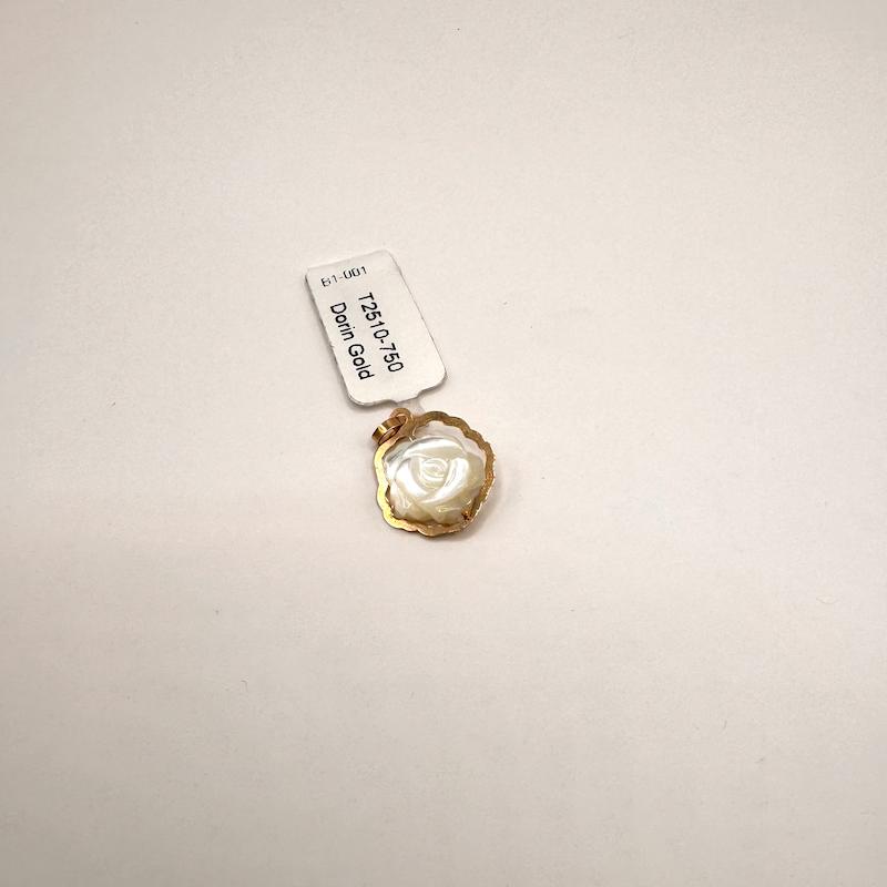 آویز طلا 18 عیار زنانه طلای آماندا مدل سوارسکی گل رز کد AMA001506