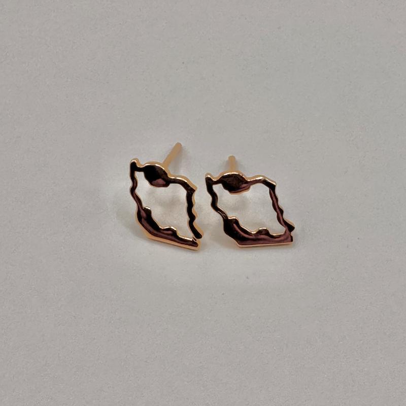 گوشواره طلا 18 عیار زنانه طلای آماندا مدل ایران کد AME001677