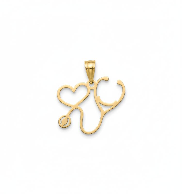 آویز طلا 18 عیار زنانه کامیاب گلد مدل اویز گوشی پزشکی کد KAA002088