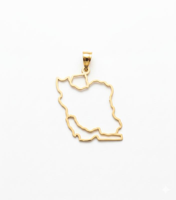 آویز طلا 18 عیار زنانه کامیاب گلد مدل اویز ایران کد KAA002096