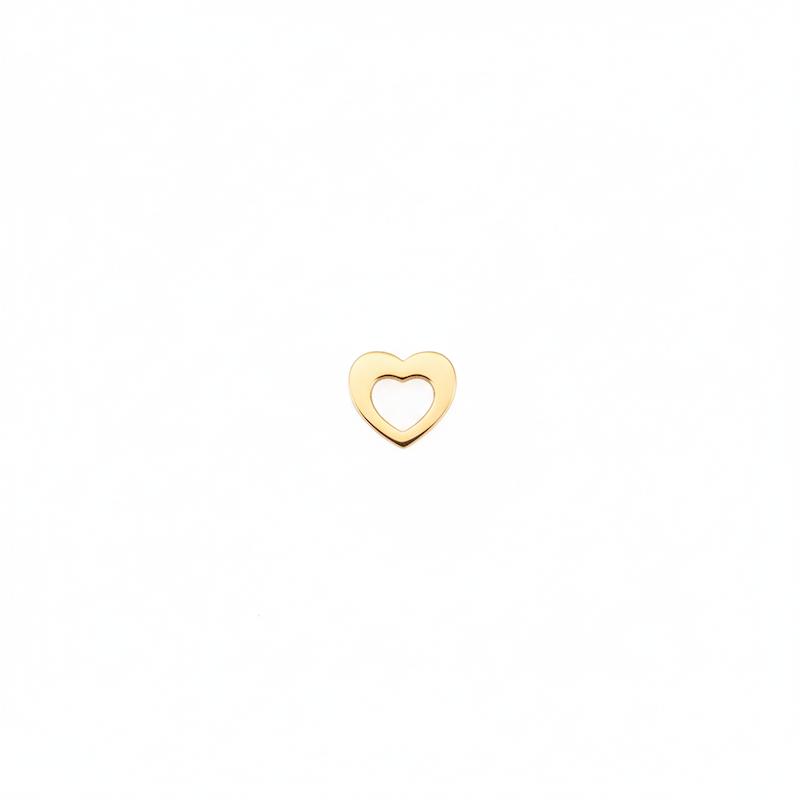 آویز طلا 18 عیار زنانه کامیاب گلد مدل آویز مدال طرح قلب تو خالی کد KAA002427