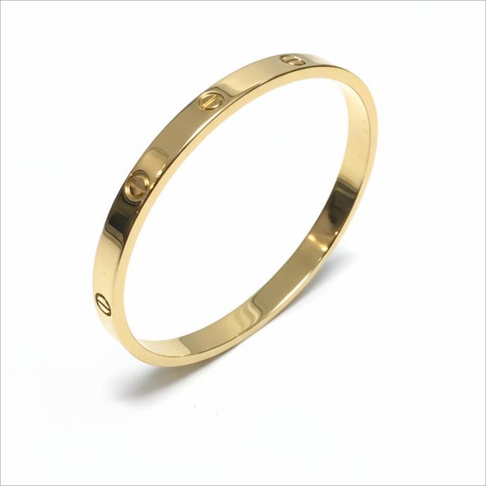 دستبند طلا 18 عیار زنانه طلاجات زحمتکش  مدل کارتیه (طرح لاو) کد ZKD002167