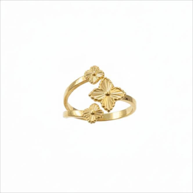 انگشتر طلا 18 عیار زنانه طلاجات زحمتکش  مدل ون کلیف کد ZKR002303