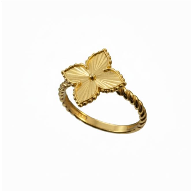 انگشتر طلا 18 عیار زنانه طلاجات زحمتکش  مدل ونکلیف تک گل کد ZKR002988