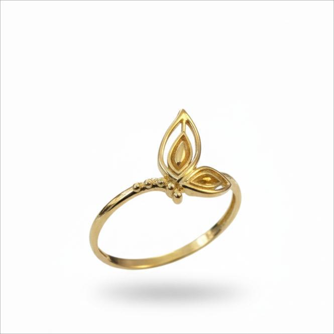 انگشتر طلا 18 عیار زنانه طلاجات زحمتکش  مدل مینی مال دوبرگ  کد ZKR002992