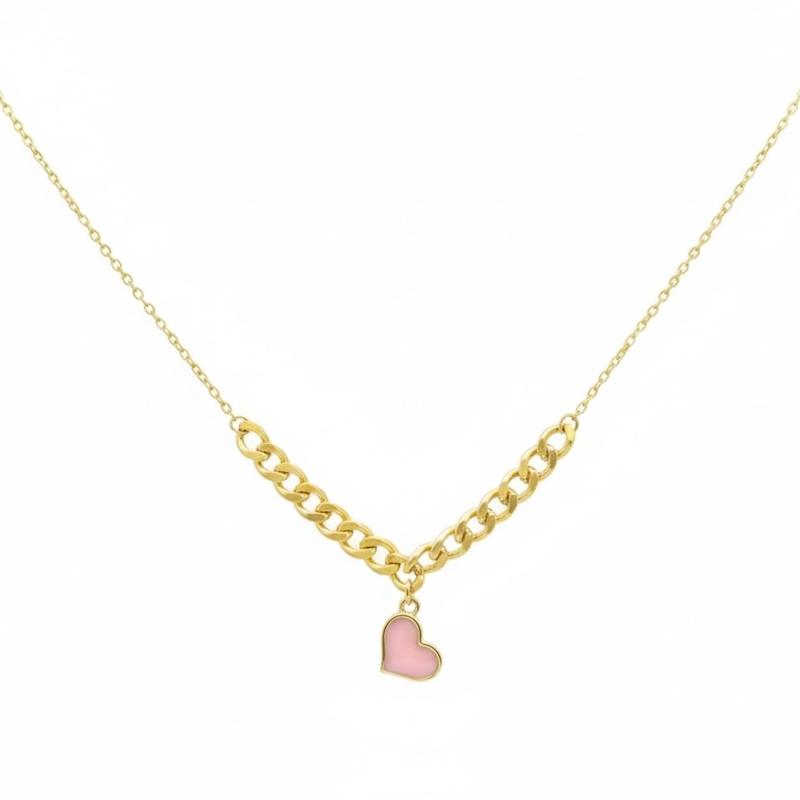 زنجیر طلا 18 عیار زنانه بابل طلا مدل کارتیه و قلب کد BTZ003447