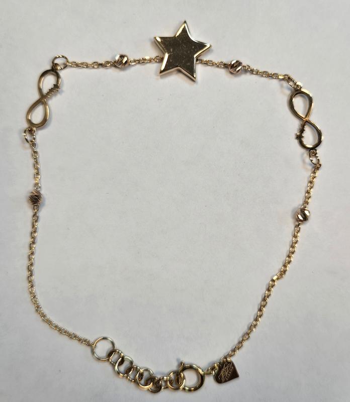 دستبند طلا 18 عیار زنانه پریدخت گالری مدل ستاره کد PAD001574