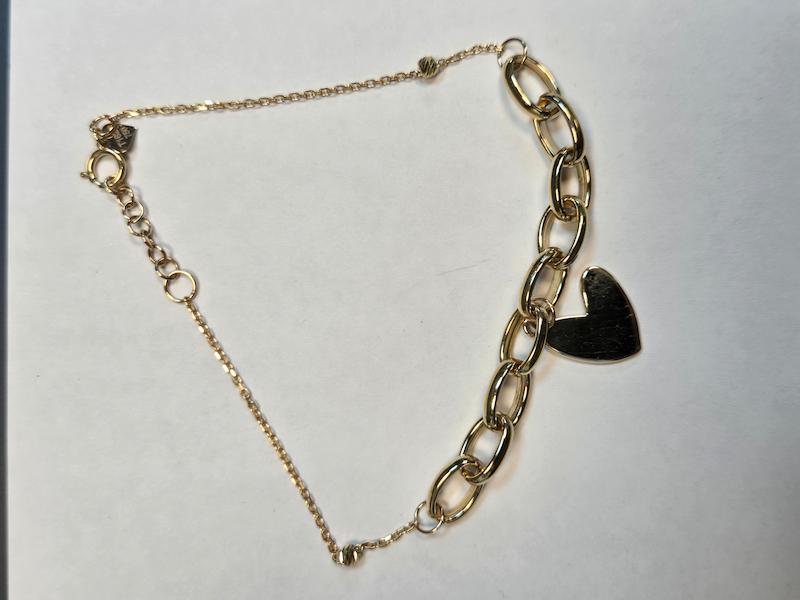 دستبند طلا 18 عیار زنانه پریدخت گالری مدل هرمس و قلب کد PAD001576