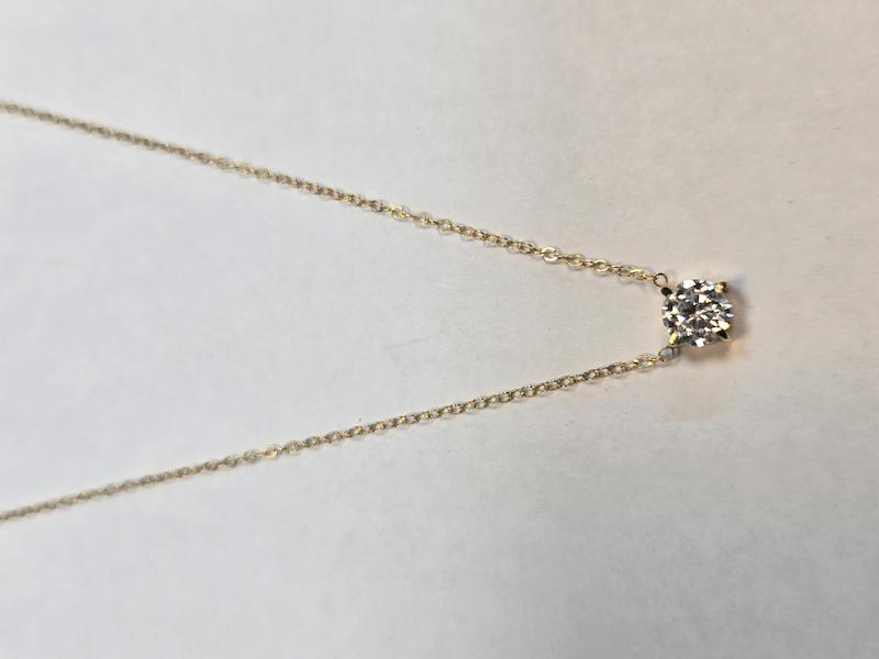 گردنبند طلا 18 عیار زنانه پریدخت گالری مدل سولیتر تک نگین کد PAN001578