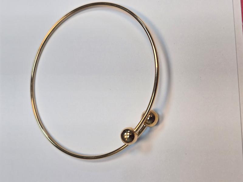 بنگل طلا 18 عیار زنانه پریدخت گالری مدل گوی کد PAB001726