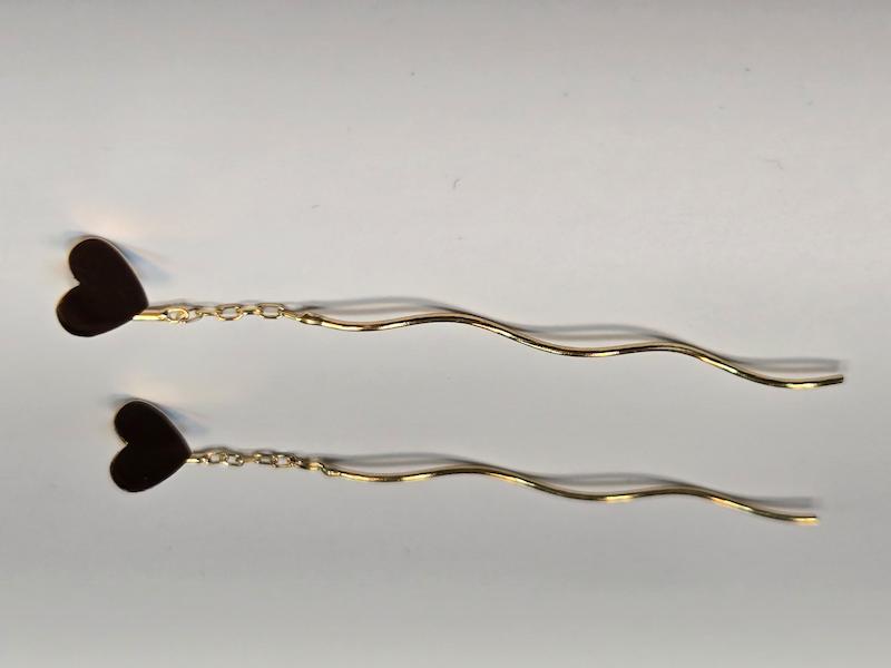 گوشواره طلا 18 عیار زنانه پریدخت گالری مدل قلب کد PAE002041