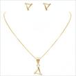 سرویس طلا 18 عیار زنانه پیرو گلد گالری مدل نیم ست مدل مثلثی کد PIS001548
