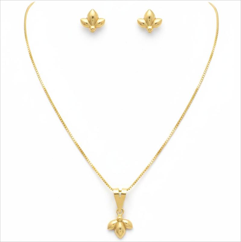 سرویس طلا 18 عیار زنانه پیرو گلد گالری مدل نیم ست مدل برگ کد PIS001568