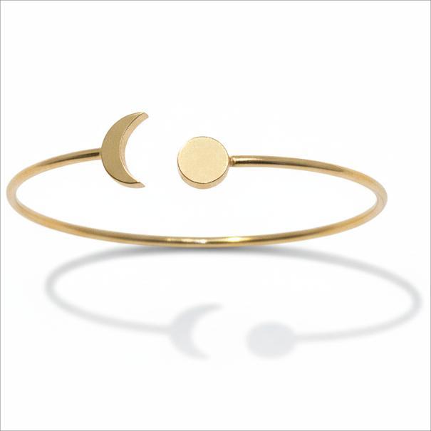 بنگل طلا 18 عیار زنانه پیرو گلد گالری مدل بنگل مدل ماه کد PIB001592