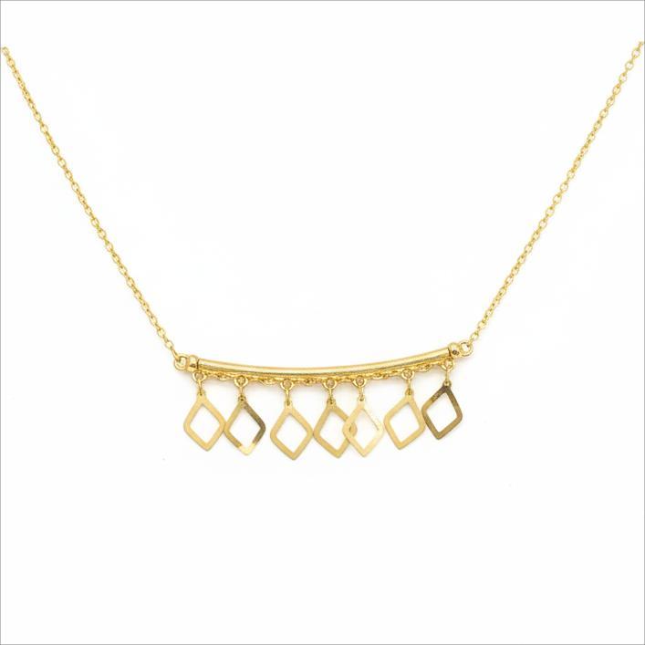 گردنبند طلا 18 عیار زنانه پیرو گلد گالری مدل گردنبند مدل لوزی کد PIN001597