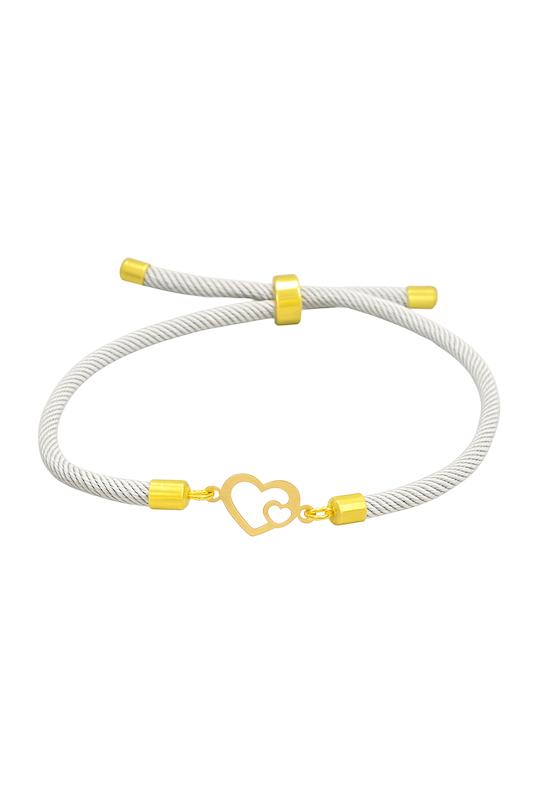 دستبند طلا 18 عیار زنانه پیرو گلد گالری مدل دستبندی مدل قلب کد PID003218