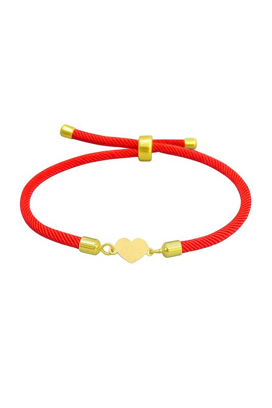 دستبند طلا 18 عیار زنانه پیرو گلد گالری مدل دستبندی مدل قلب کد PID004378