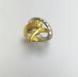 انگشتر طلا 18 عیار زنانه شمش طلا مدل تراش دو رنگ  کد STR001952