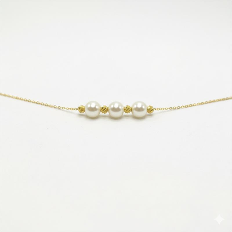 دستبند طلا 18 عیار زنانه شمش طلا مدل مرروارید و  گوی  کد STD002573