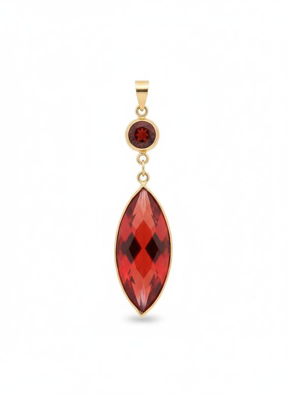 آویز طلا 18 عیار زنانه شمش طلا مدل مارکیز قرمز  کد STA002628