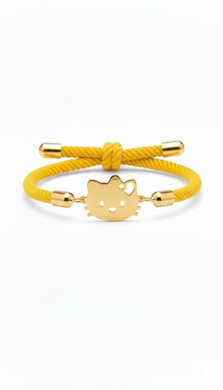 دستبند طلا 18 عیار زنانه شمش طلا مدل کیتی بچگانه کد STD002640