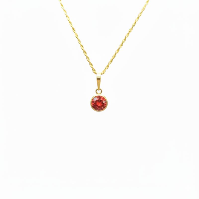 آویز طلا 18 عیار زنانه شمش طلا مدل مارکو گرد قرمز  کد STA003021